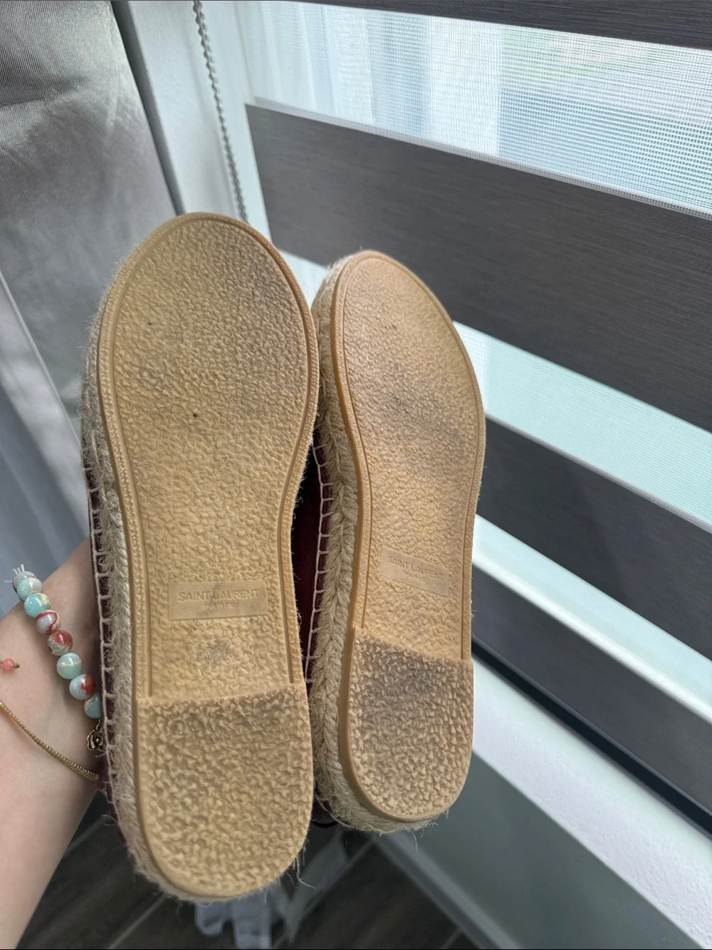 Saint Laurent Burgundy Espadrilles